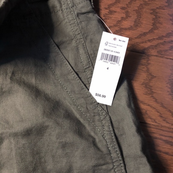 Gap green linen long pants with belt - Picture 2 of 4